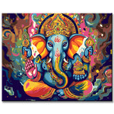 Psychedelic God Ganesh - Painting by Numbers